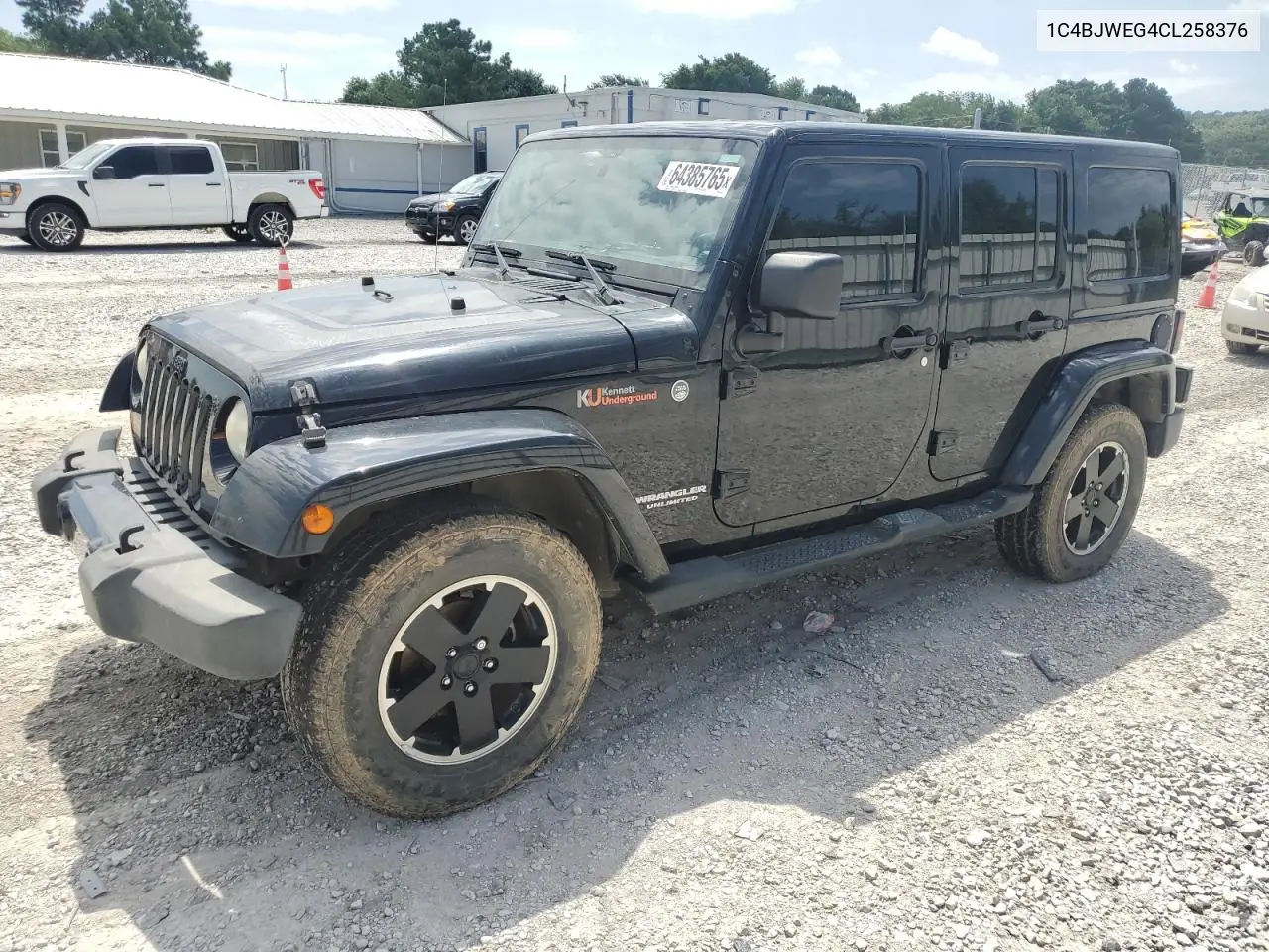 2012 Jeep Wrangler Unlimited Sahara VIN: 1C4BJWEG4CL258376 Lot: 64385765