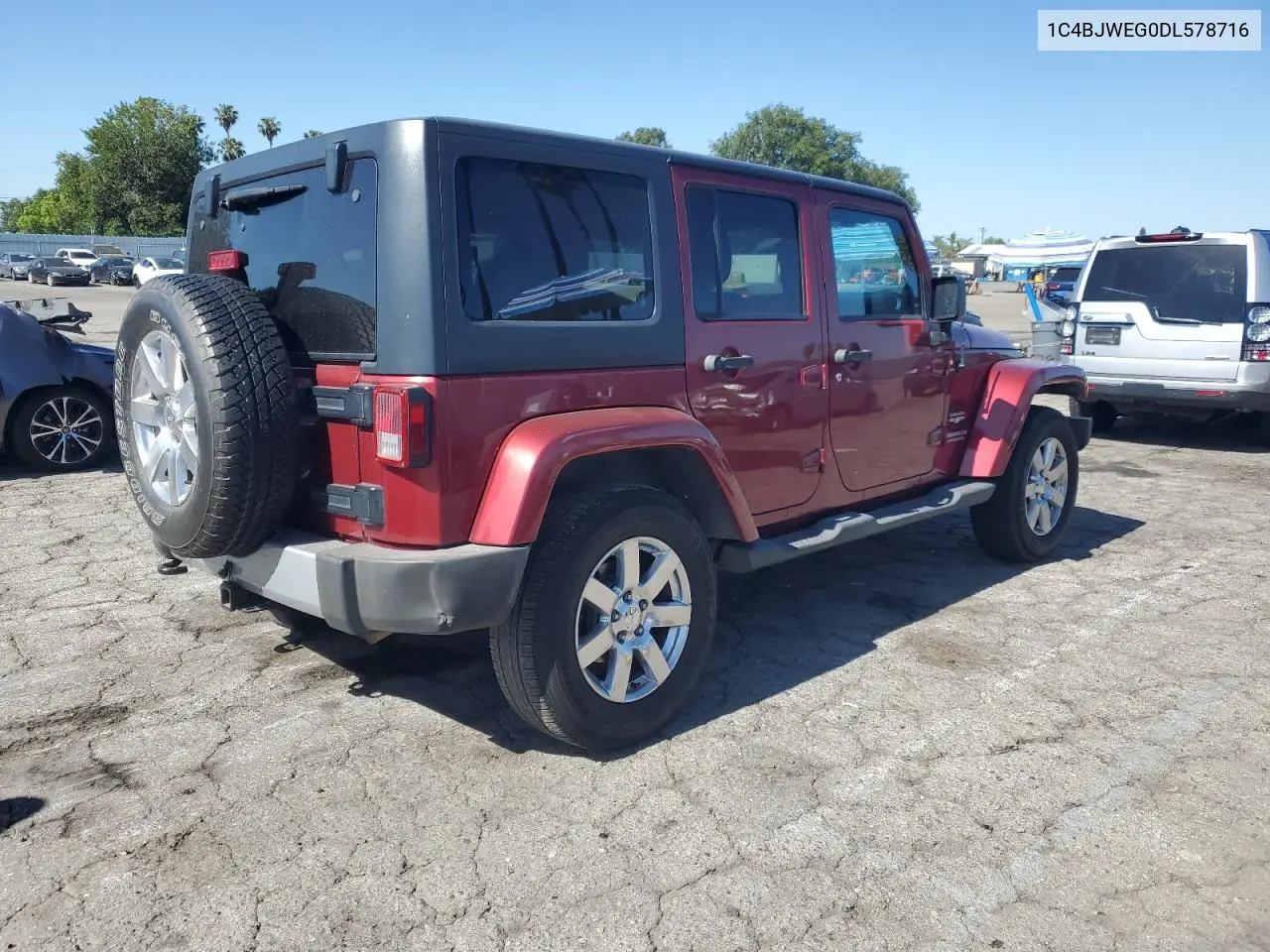 2013 Jeep Wrangler Unlimited Sahara VIN: 1C4BJWEG0DL578716 Lot: 56602525