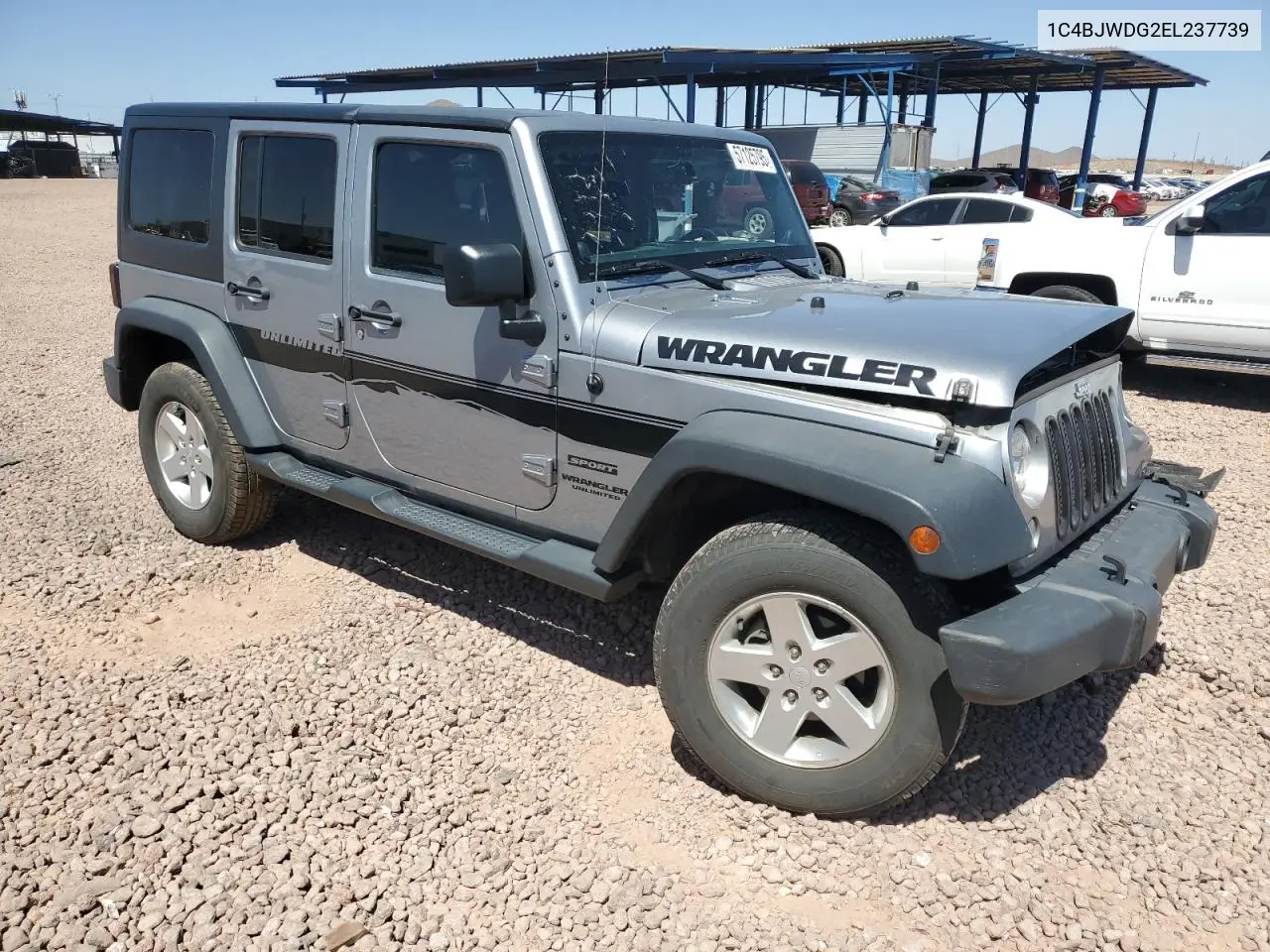2014 Jeep Wrangler Unlimited Sport VIN: 1C4BJWDG2EL237739 Lot: 57125795