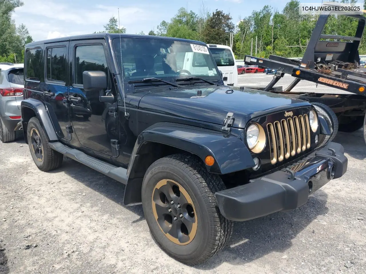 2014 Jeep Wrangler Unlimited Sahara VIN: 1C4HJWEG1EL203025 Lot: 61245135