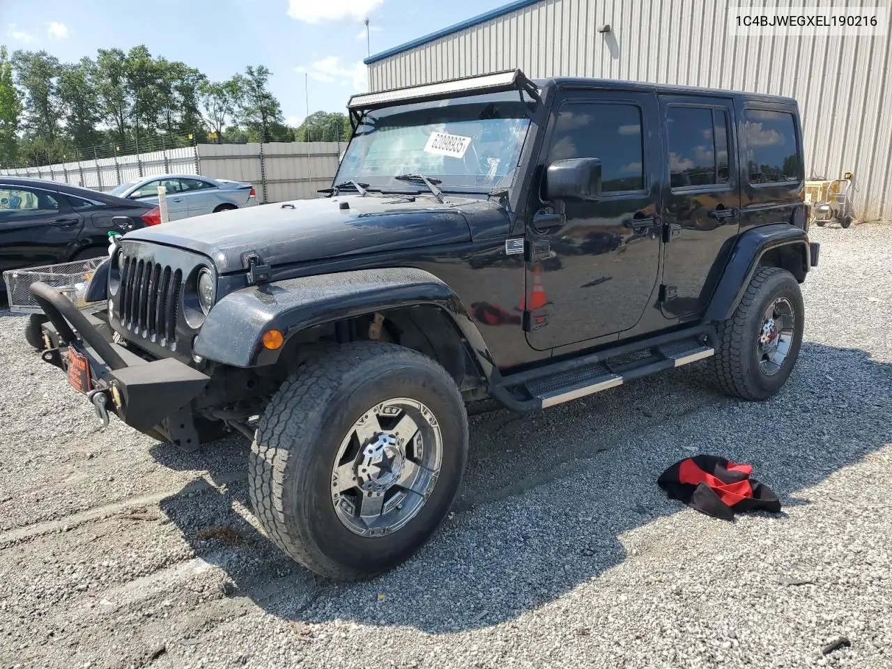 2014 Jeep Wrangler Unlimited Sahara VIN: 1C4BJWEGXEL190216 Lot: 62098935
