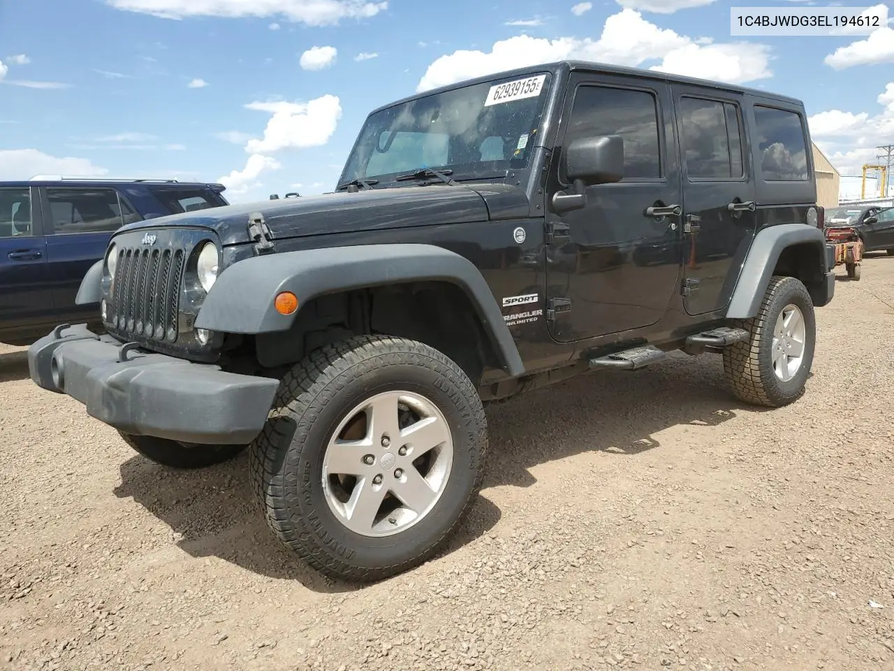 2014 Jeep Wrangler Unlimited Sport VIN: 1C4BJWDG3EL194612 Lot: 62939155