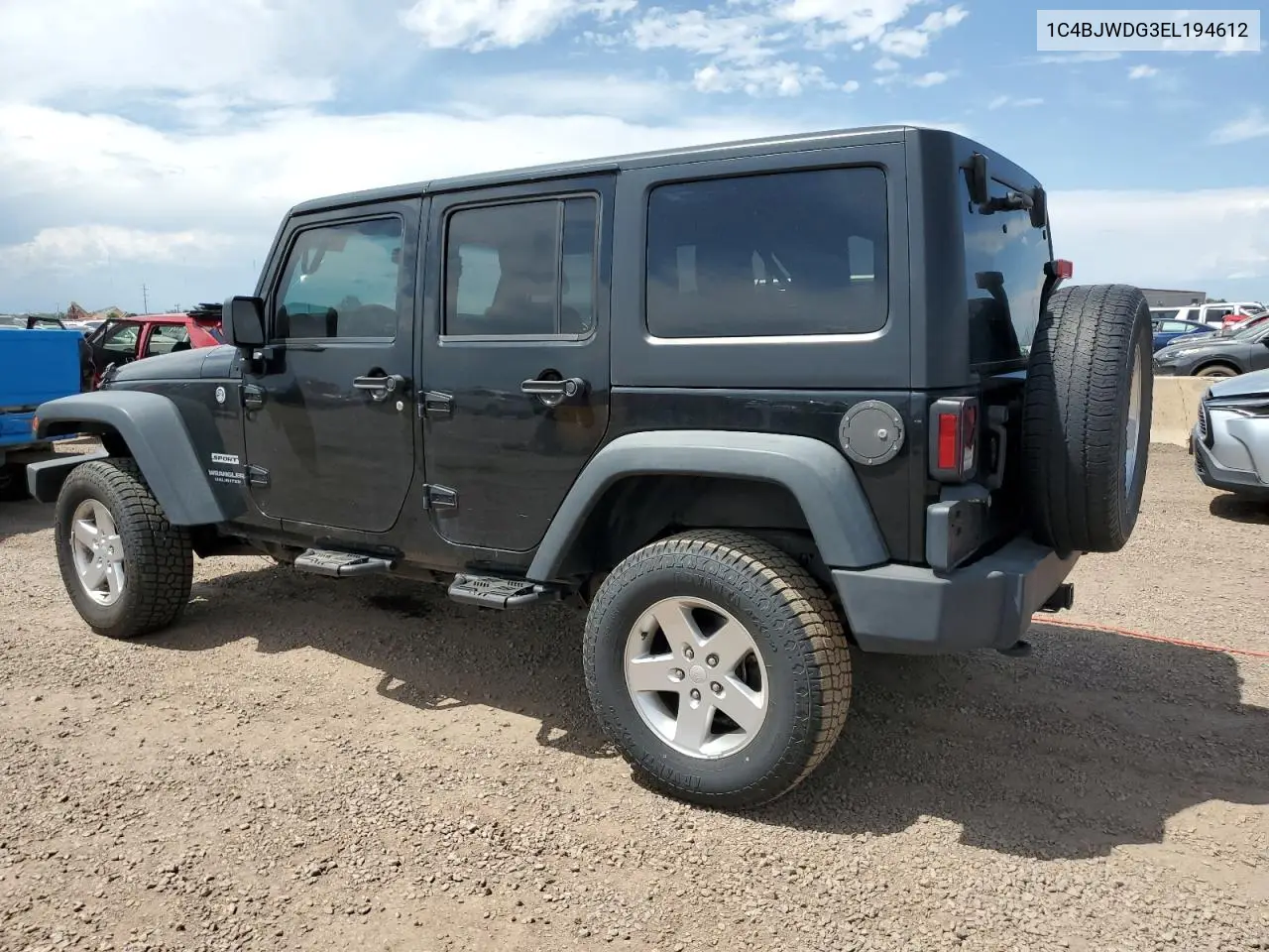 2014 Jeep Wrangler Unlimited Sport VIN: 1C4BJWDG3EL194612 Lot: 62939155