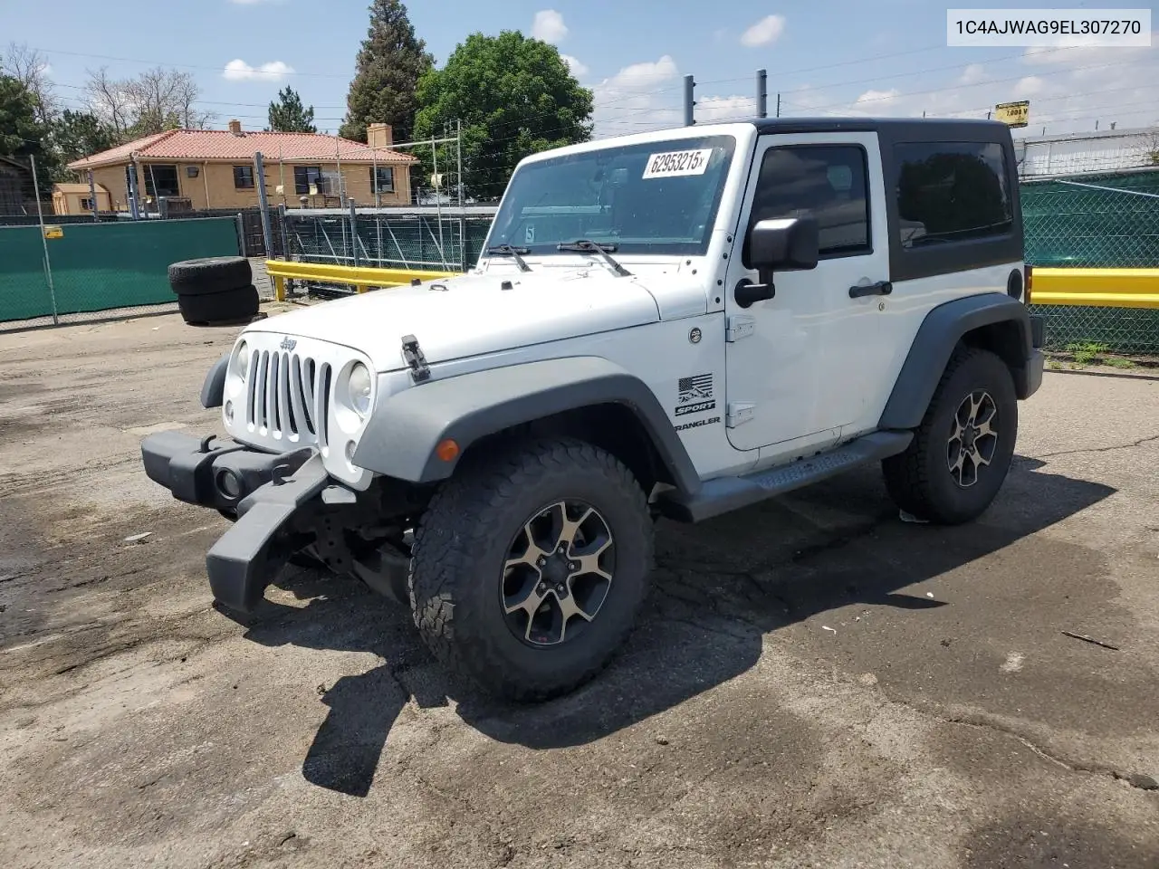2014 Jeep Wrangler Sport VIN: 1C4AJWAG9EL307270 Lot: 62953215