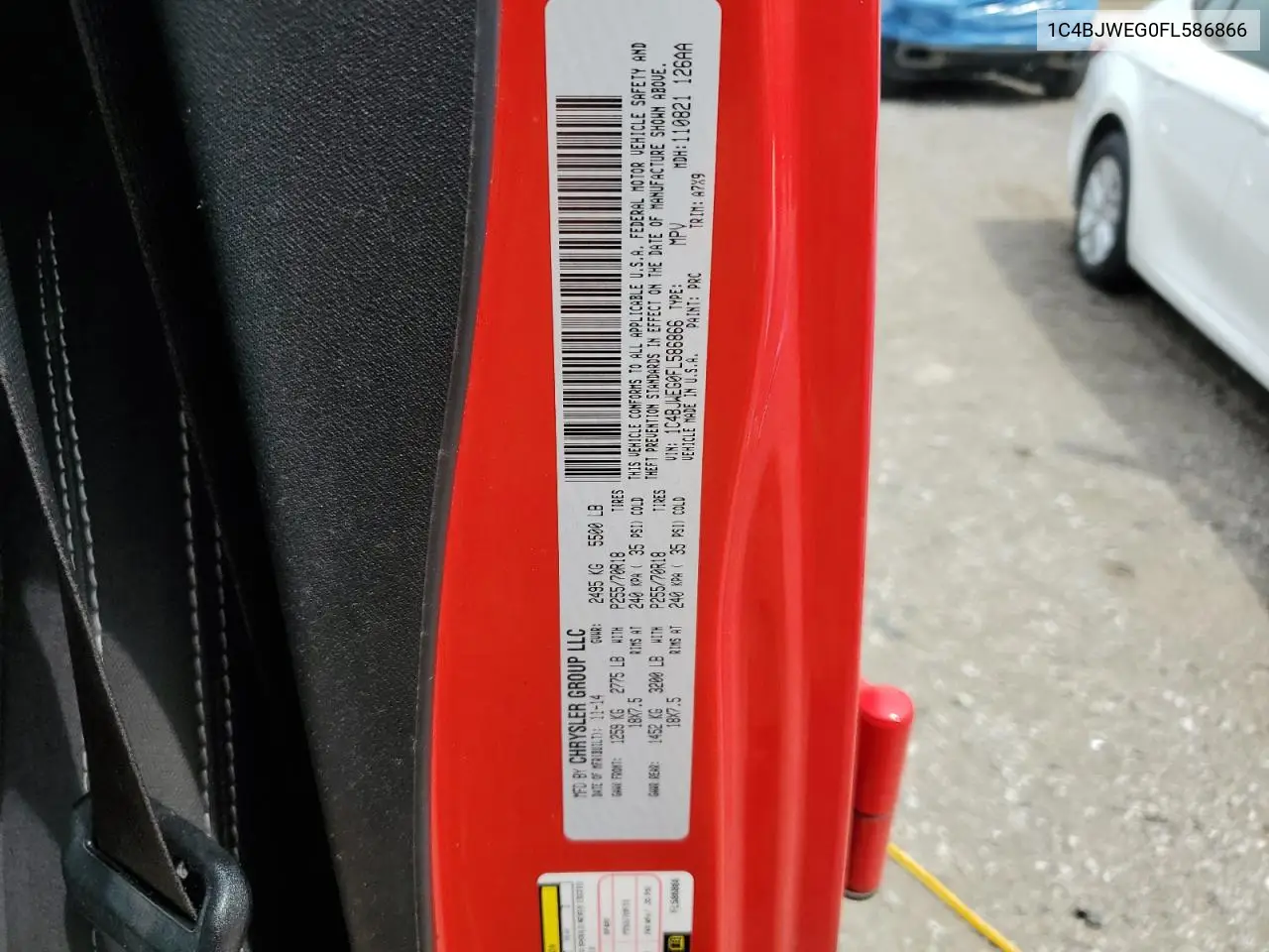 2015 Jeep Wrangler Unlimited Sahara VIN: 1C4BJWEG0FL586866 Lot: 62815245