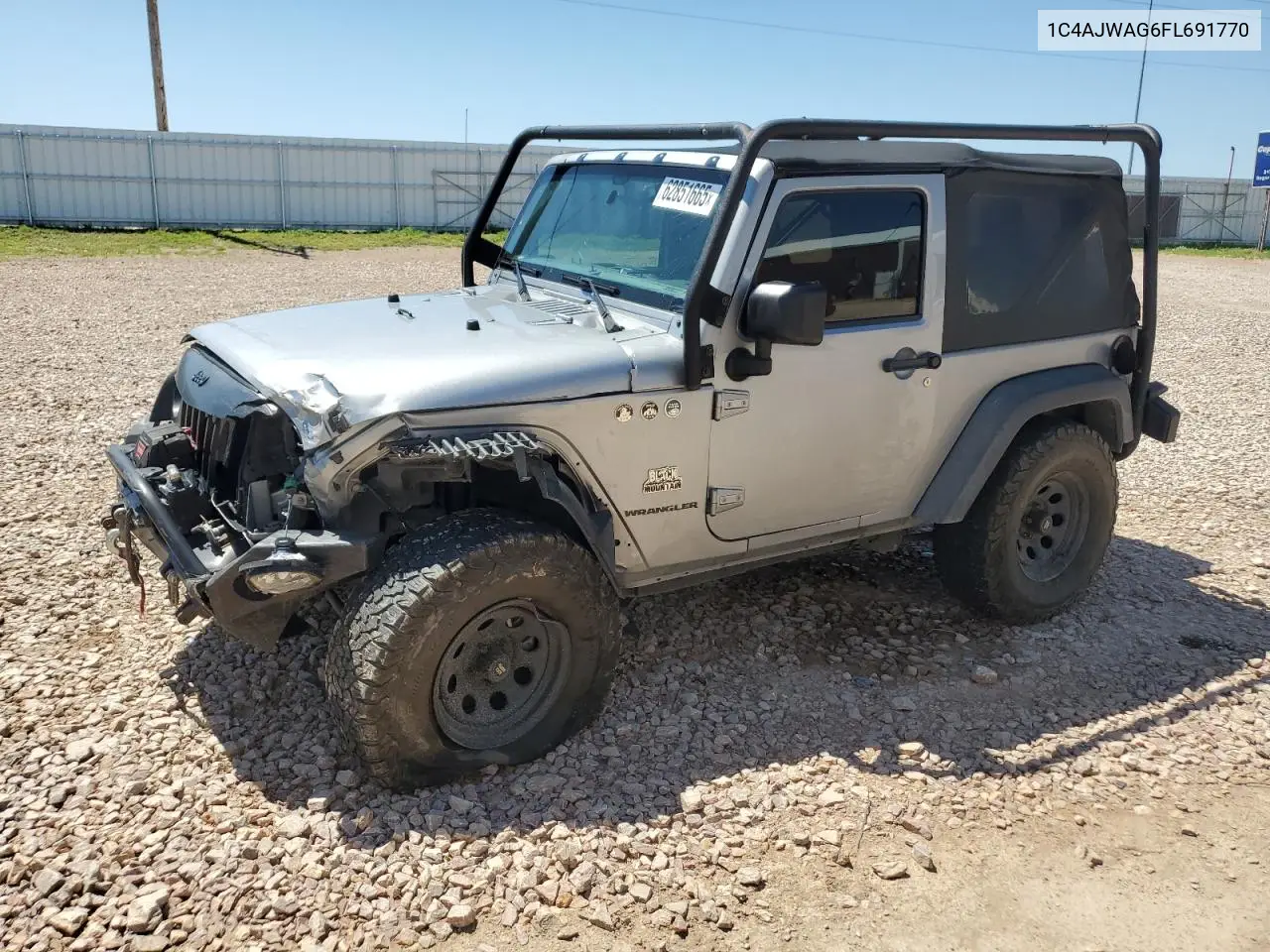 2015 Jeep Wrangler Sport VIN: 1C4AJWAG6FL691770 Lot: 62851665