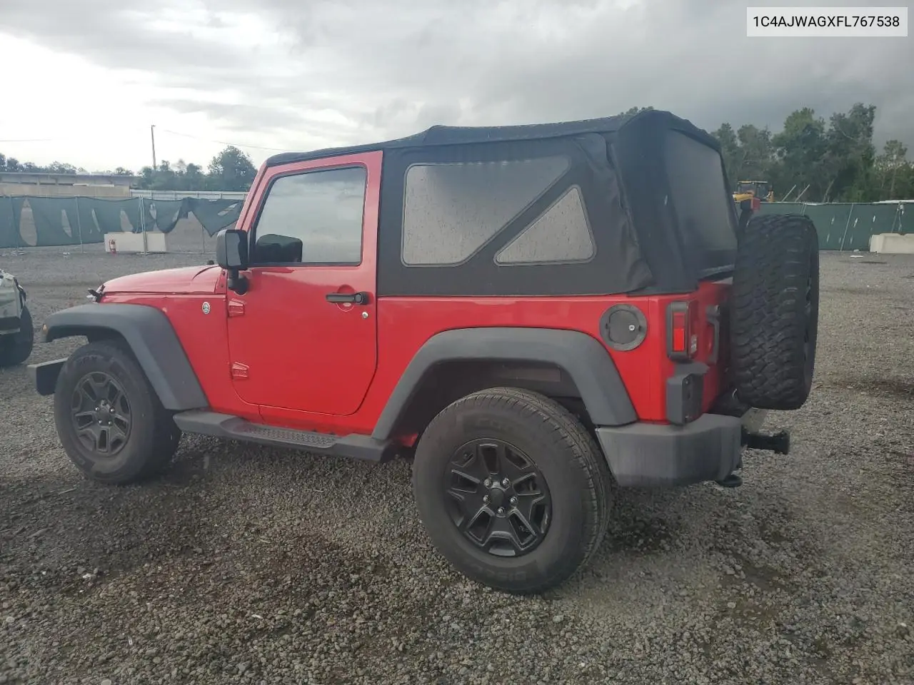 2015 Jeep Wrangler Sport VIN: 1C4AJWAGXFL767538 Lot: 63012845