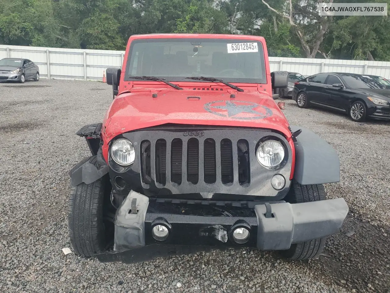 2015 Jeep Wrangler Sport VIN: 1C4AJWAGXFL767538 Lot: 63012845