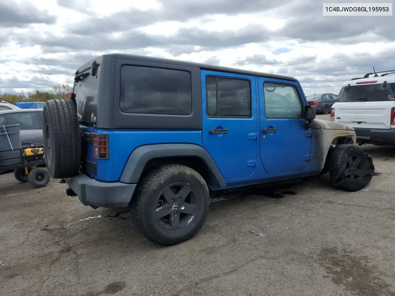 2016 Jeep Wrangler Unlimited Sport VIN: 1C4BJWDG8GL195953 Lot: 53253345