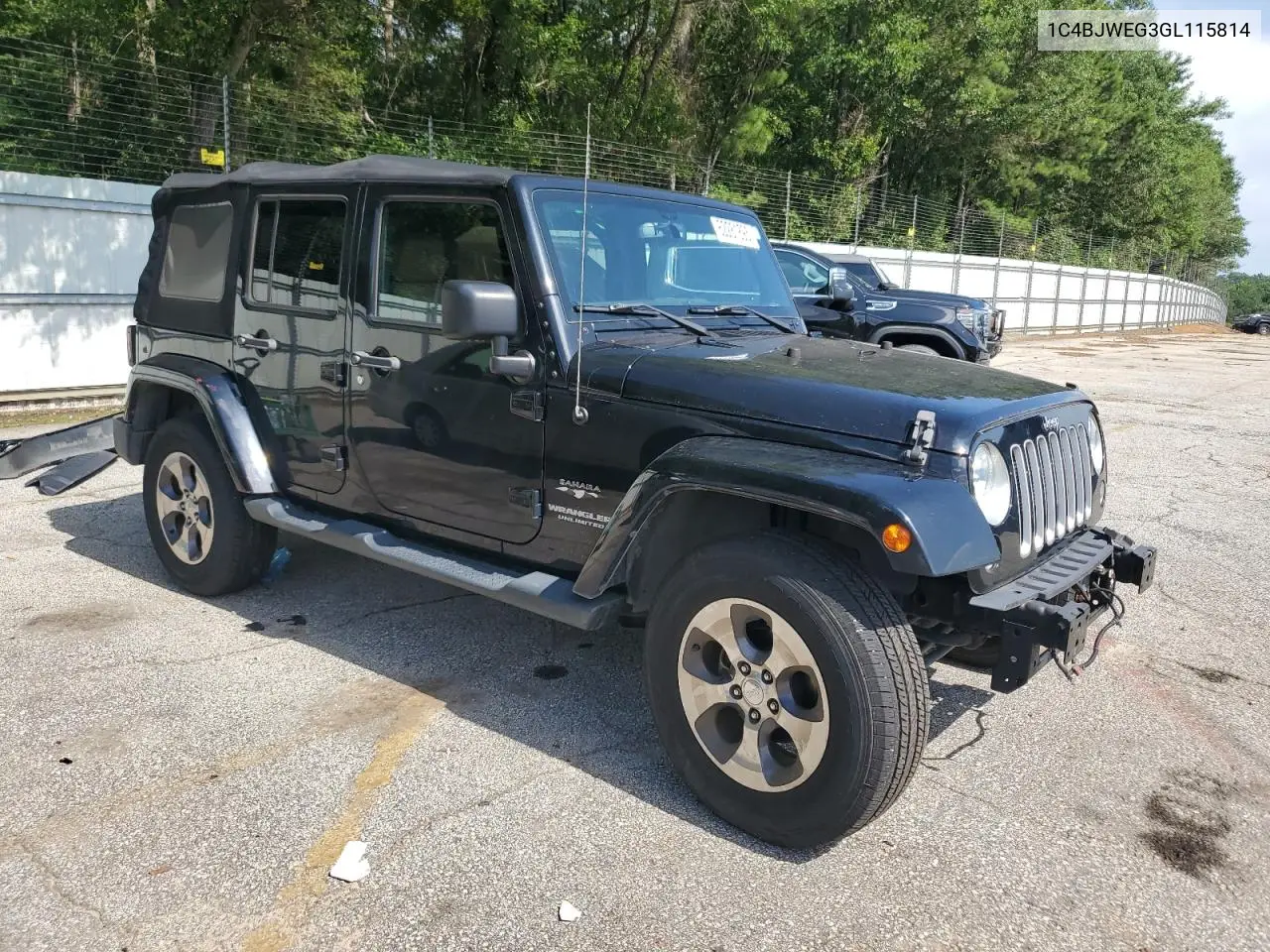 2016 Jeep Wrangler Unlimited Sahara VIN: 1C4BJWEG3GL115814 Lot: 62281895