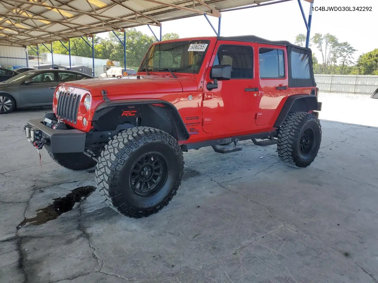 2016 Jeep Wrangler Unlimited Sport VIN: 1C4BJWDG3GL342292 Lot: 64960265