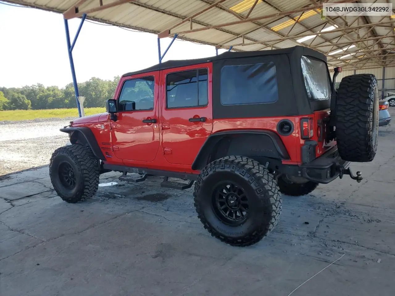 2016 Jeep Wrangler Unlimited Sport VIN: 1C4BJWDG3GL342292 Lot: 64960265
