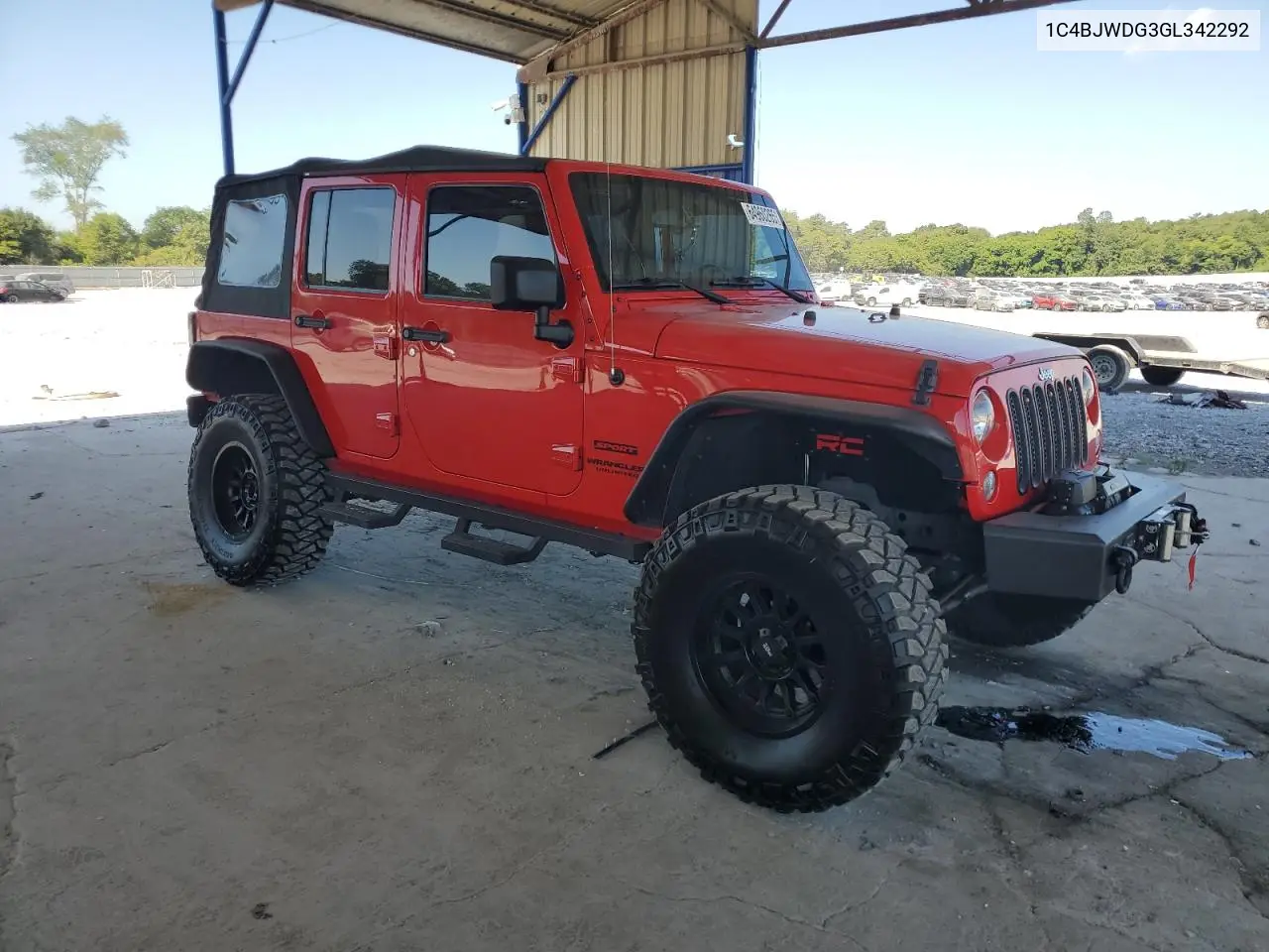 2016 Jeep Wrangler Unlimited Sport VIN: 1C4BJWDG3GL342292 Lot: 64960265