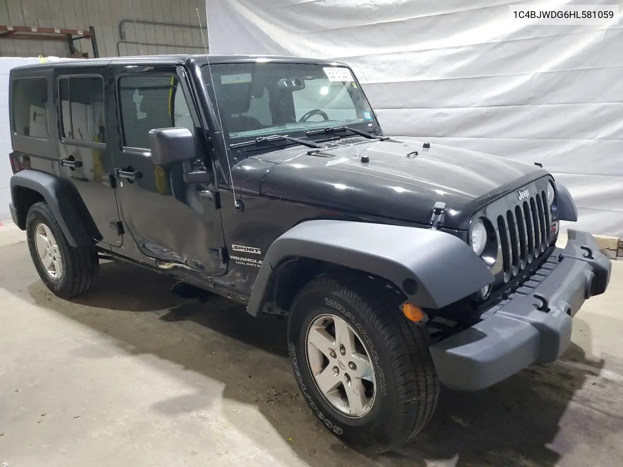 2017 Jeep Wrangler Unlimited Sport VIN: 1C4BJWDG6HL581059 Lot: 62761225