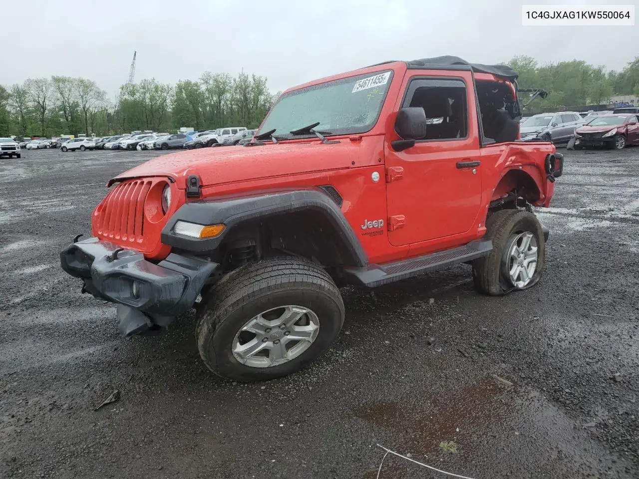2018 Jeep Wrangler Sport VIN: 1C4GJXAG1KW550064 Lot: 54611455