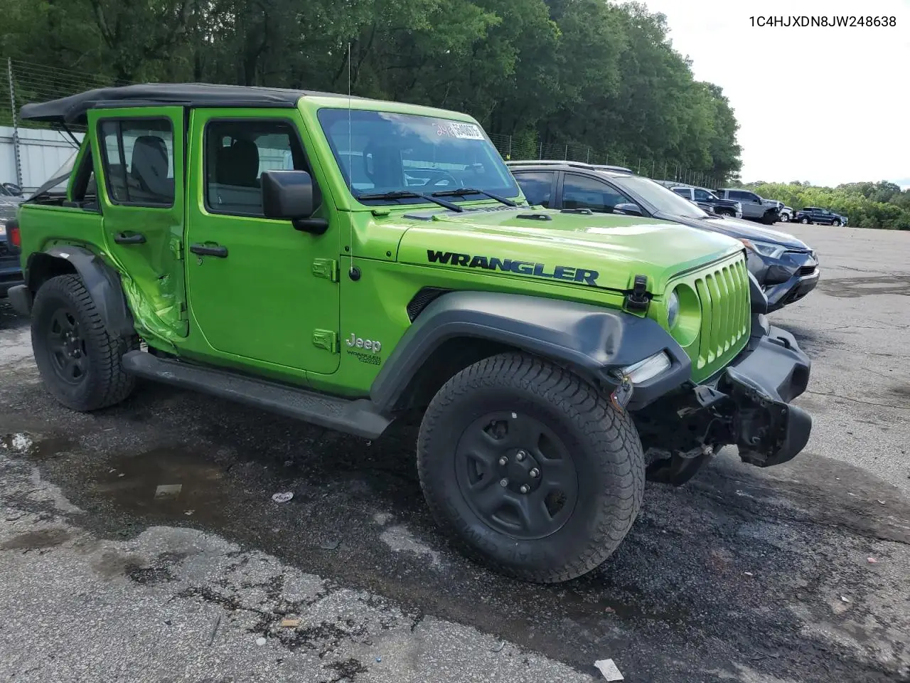 2018 Jeep Wrangler Unlimited Sport VIN: 1C4HJXDN8JW248638 Lot: 56408975