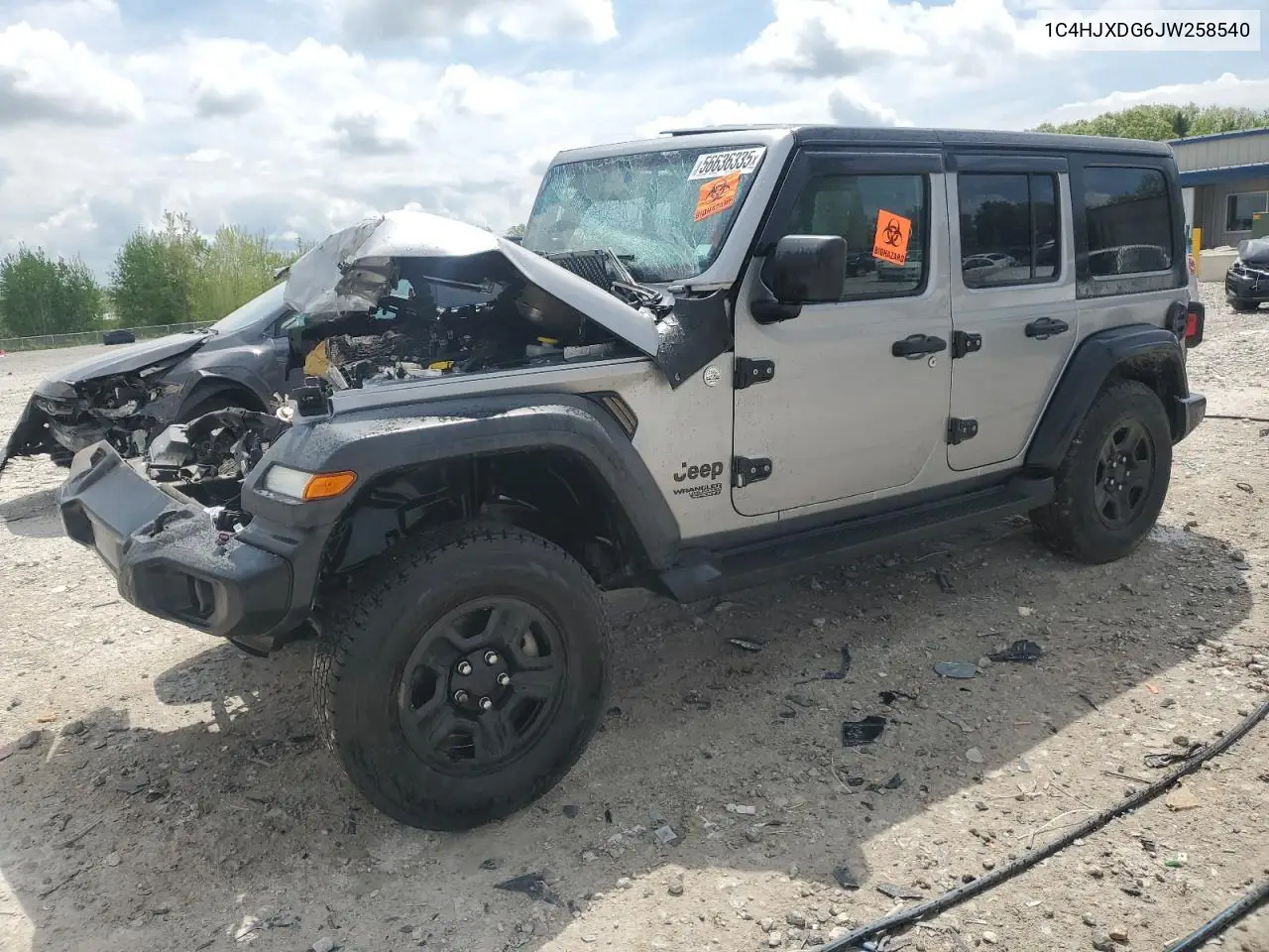 2018 Jeep Wrangler Unlimited Sport VIN: 1C4HJXDG6JW258540 Lot: 56636335
