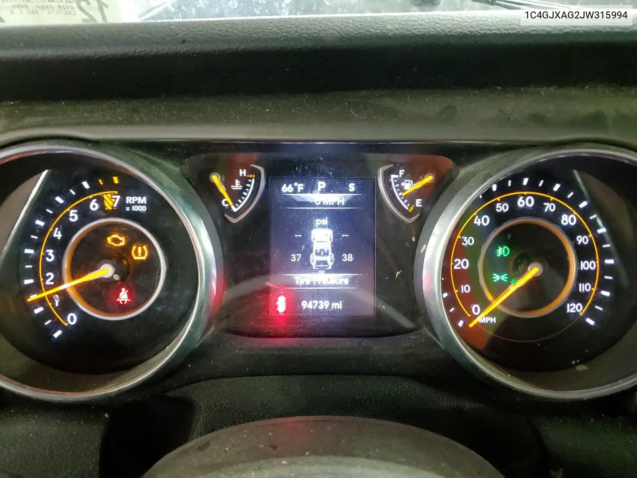 2018 Jeep Wrangler Sport VIN: 1C4GJXAG2JW315994 Lot: 57119525