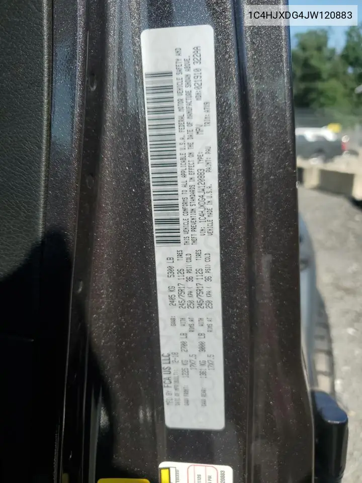2018 Jeep Wrangler Unlimited Sport VIN: 1C4HJXDG4JW120883 Lot: 62215845