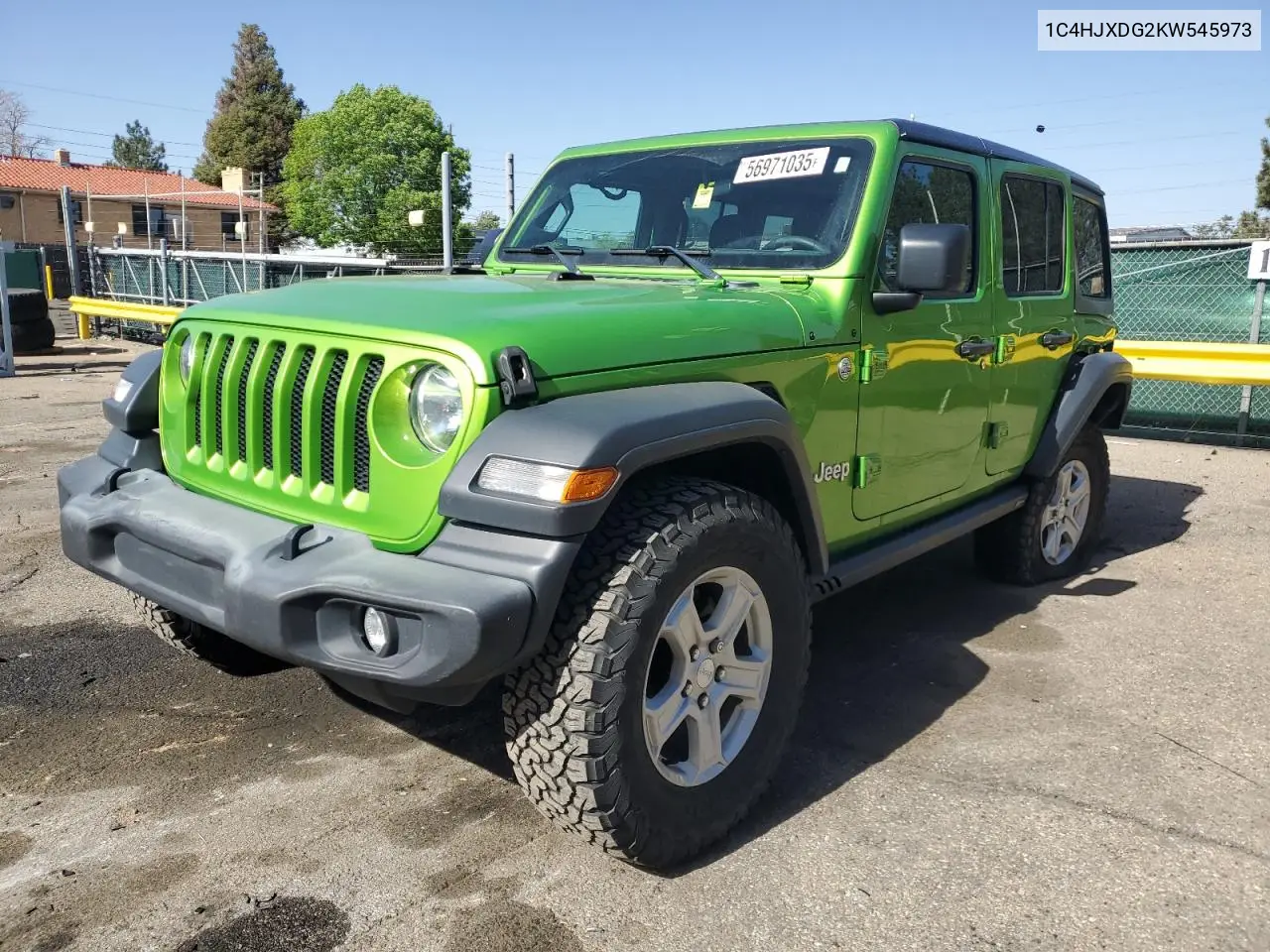 2019 Jeep Wrangler Unlimited Sport VIN: 1C4HJXDG2KW545973 Lot: 56971035