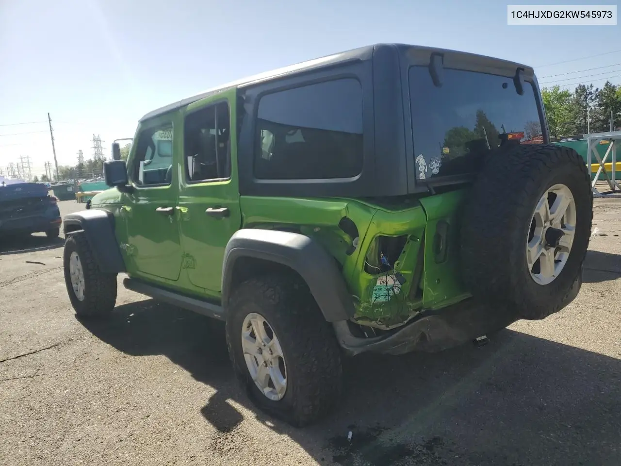 2019 Jeep Wrangler Unlimited Sport VIN: 1C4HJXDG2KW545973 Lot: 56971035