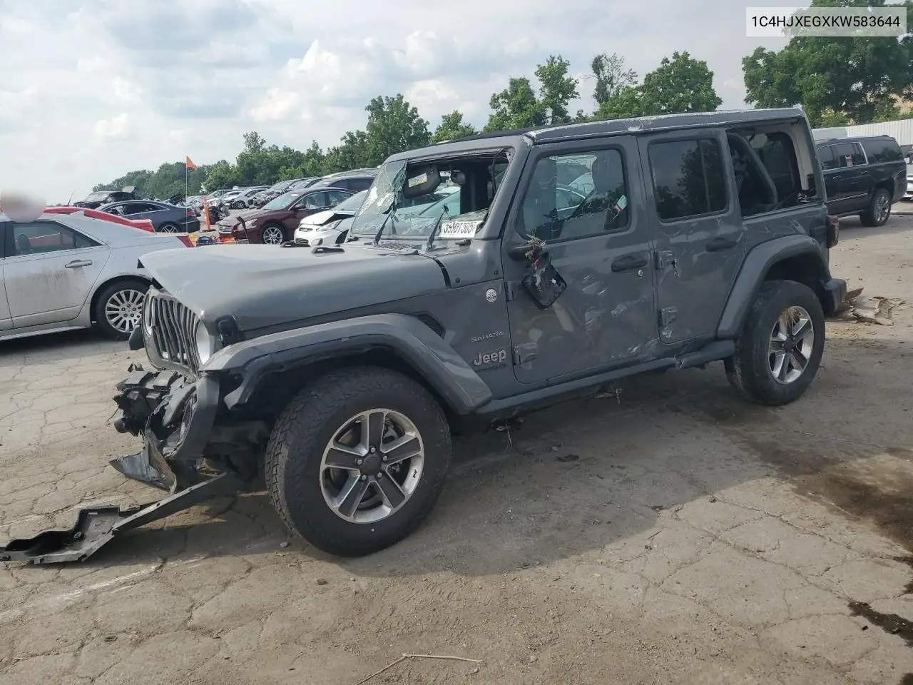 2019 Jeep Wrangler Unlimited Sahara VIN: 1C4HJXEGXKW583644 Lot: 59987505