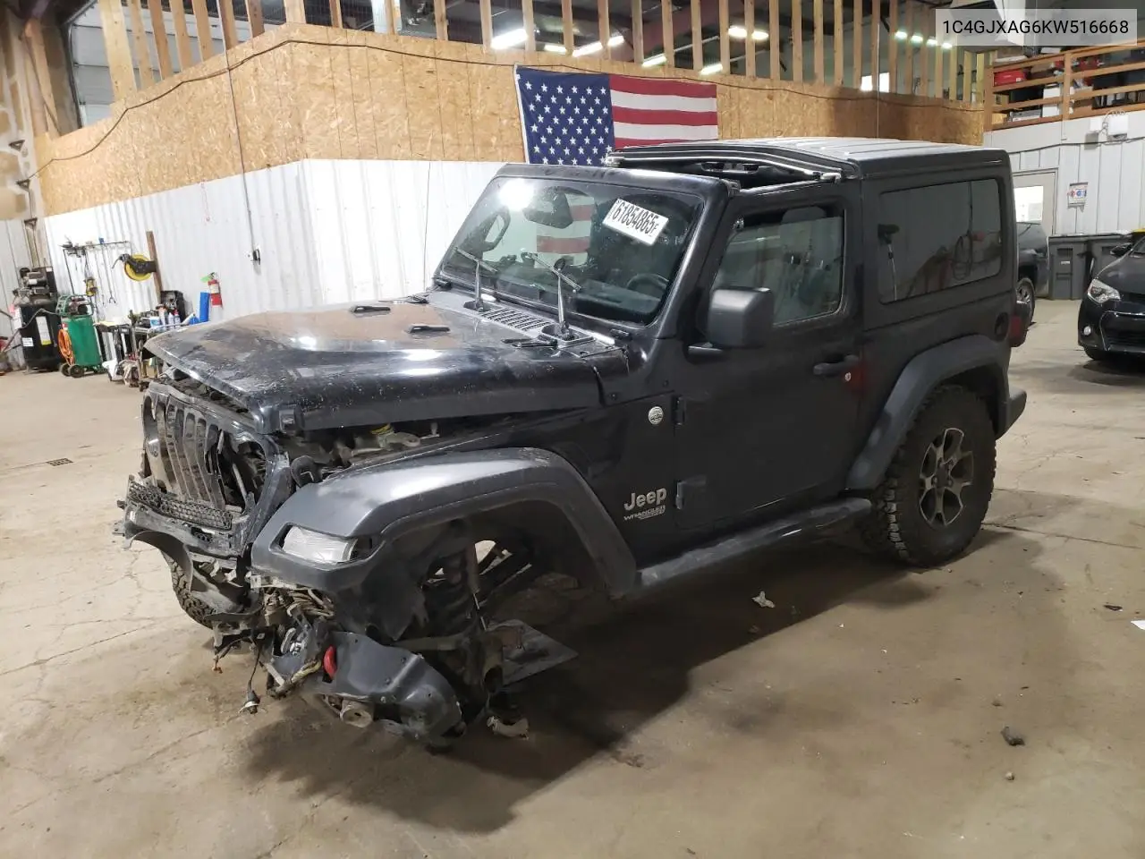 2019 Jeep Wrangler Sport VIN: 1C4GJXAG6KW516668 Lot: 61854865