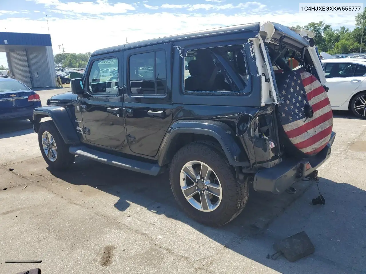 2019 Jeep Wrangler Unlimited Sahara VIN: 1C4HJXEGXKW555777 Lot: 63083565