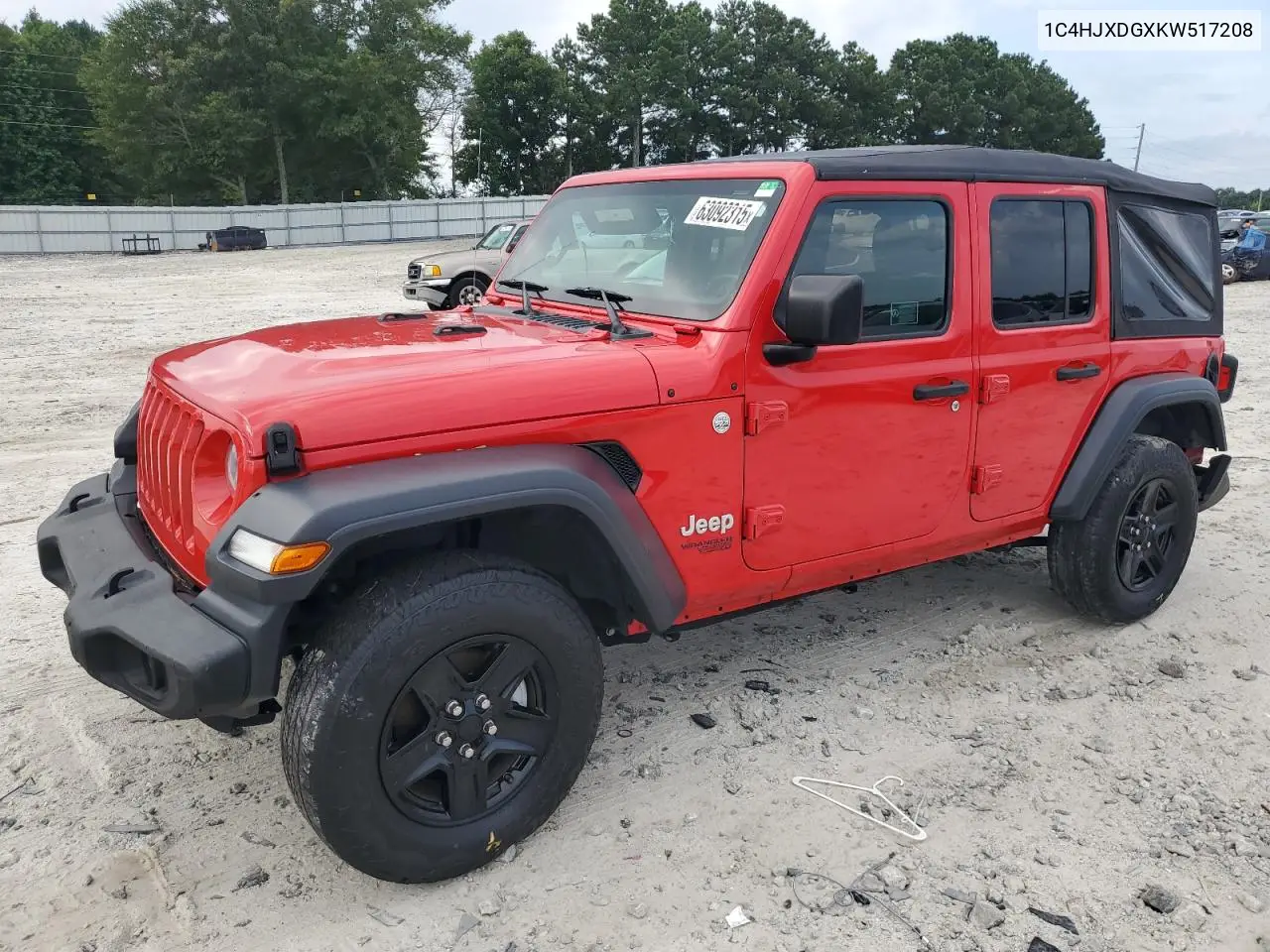 2019 Jeep Wrangler Unlimited Sport VIN: 1C4HJXDGXKW517208 Lot: 63092315