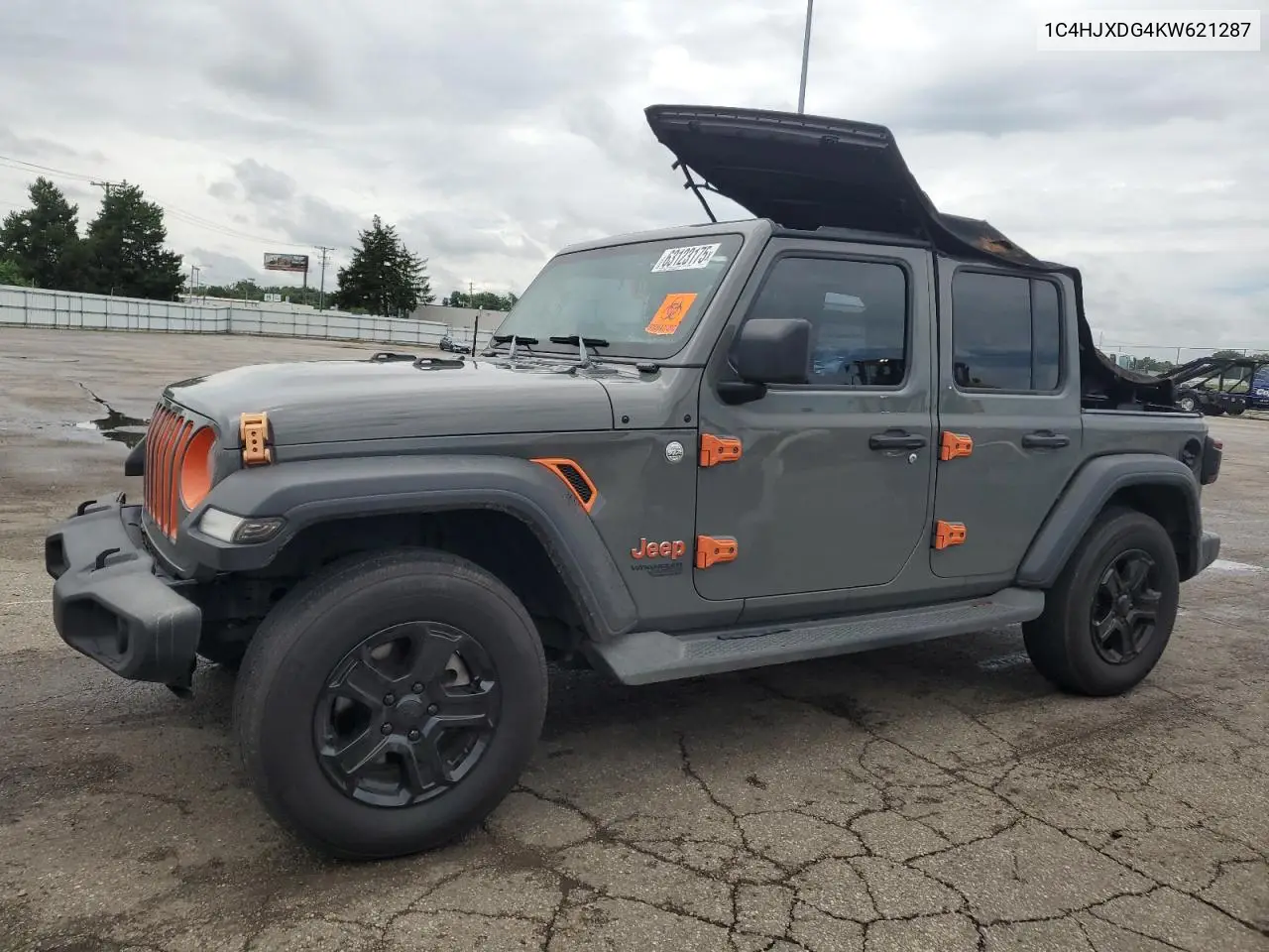 2019 Jeep Wrangler Unlimited Sport VIN: 1C4HJXDG4KW621287 Lot: 63123175