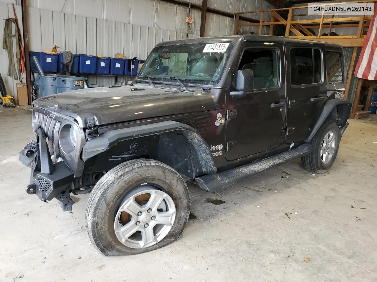 2020 Jeep Wrangler Unlimited Sport VIN: 1C4HJXDN5LW269143 Lot: 51481855
