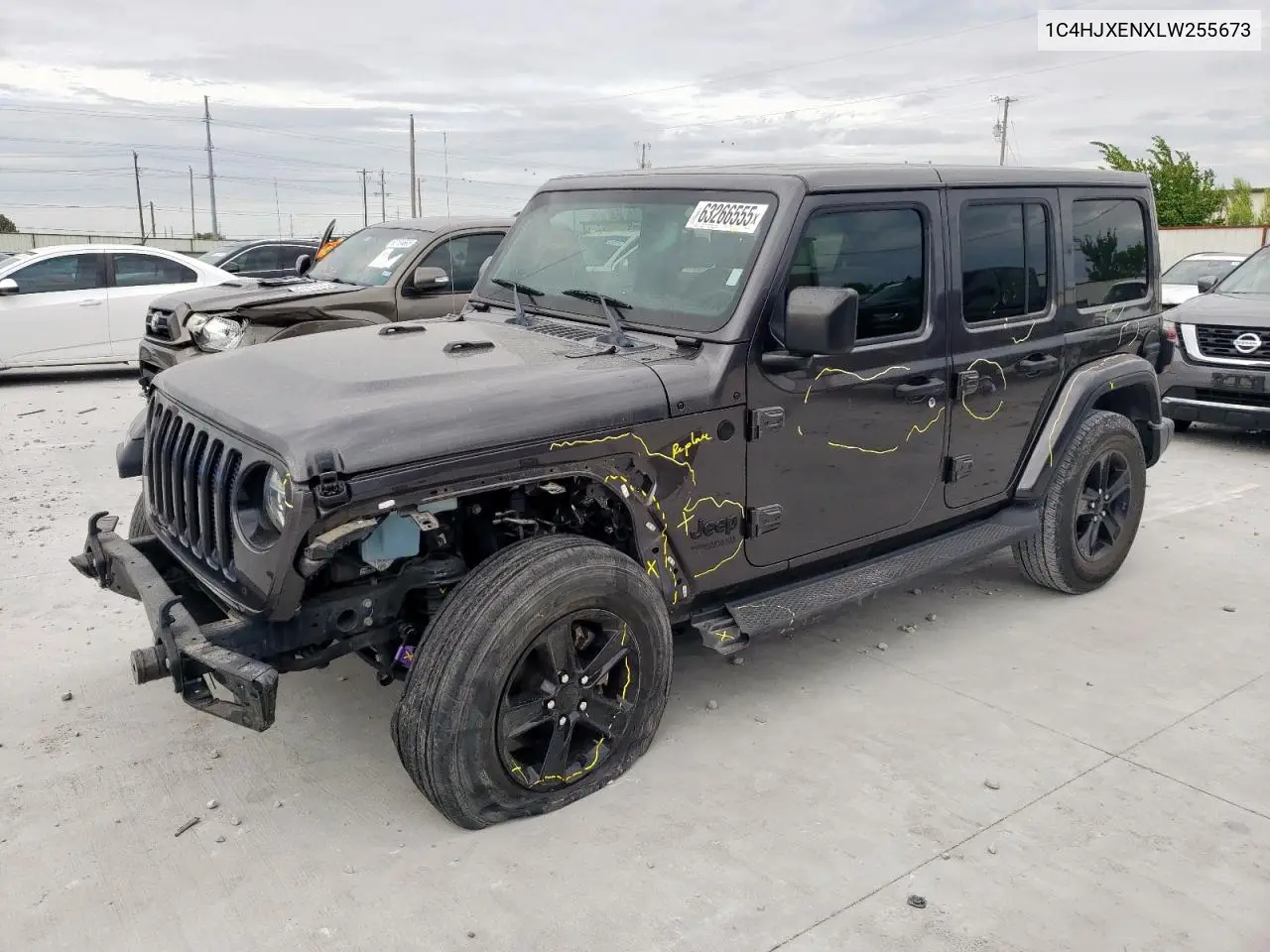 2020 Jeep Wrangler Unlimited Sahara VIN: 1C4HJXENXLW255673 Lot: 63266555