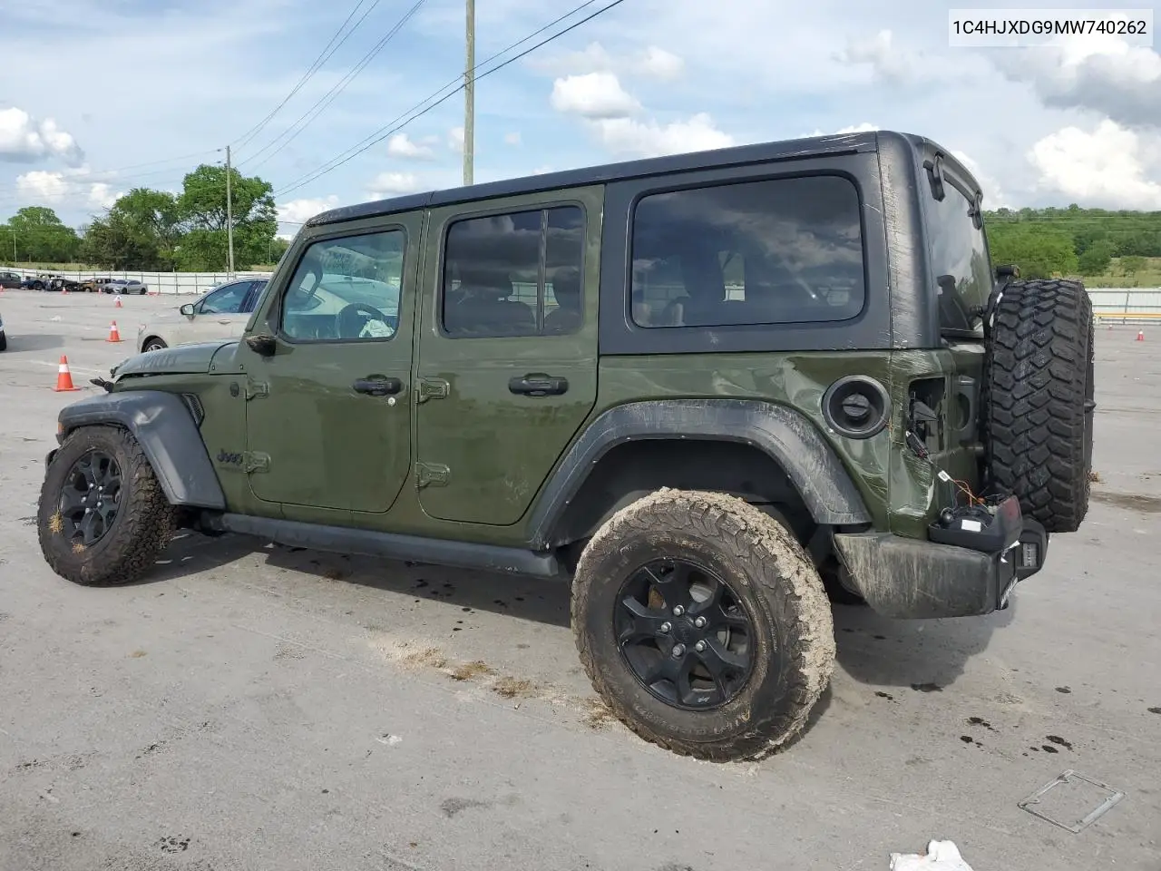 2021 Jeep Wrangler Unlimited Sport VIN: 1C4HJXDG9MW740262 Lot: 54051745