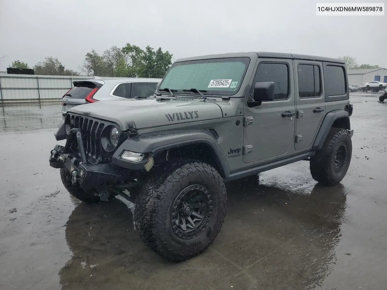 2021 Jeep Wrangler Unlimited Sport VIN: 1C4HJXDN6MW589878 Lot: 57095425