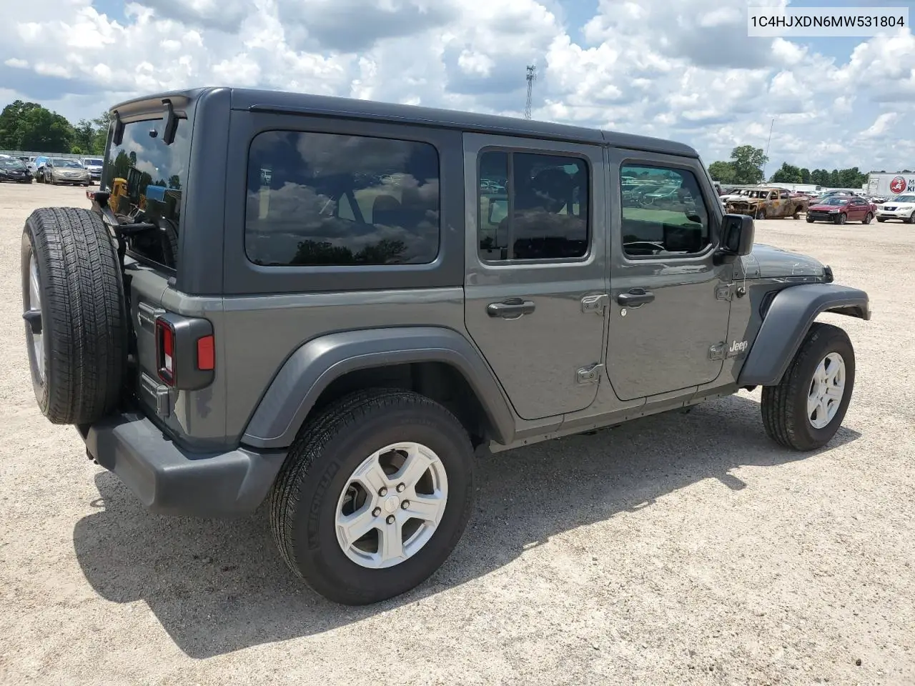 2021 Jeep Wrangler Unlimited Sport VIN: 1C4HJXDN6MW531804 Lot: 59665625