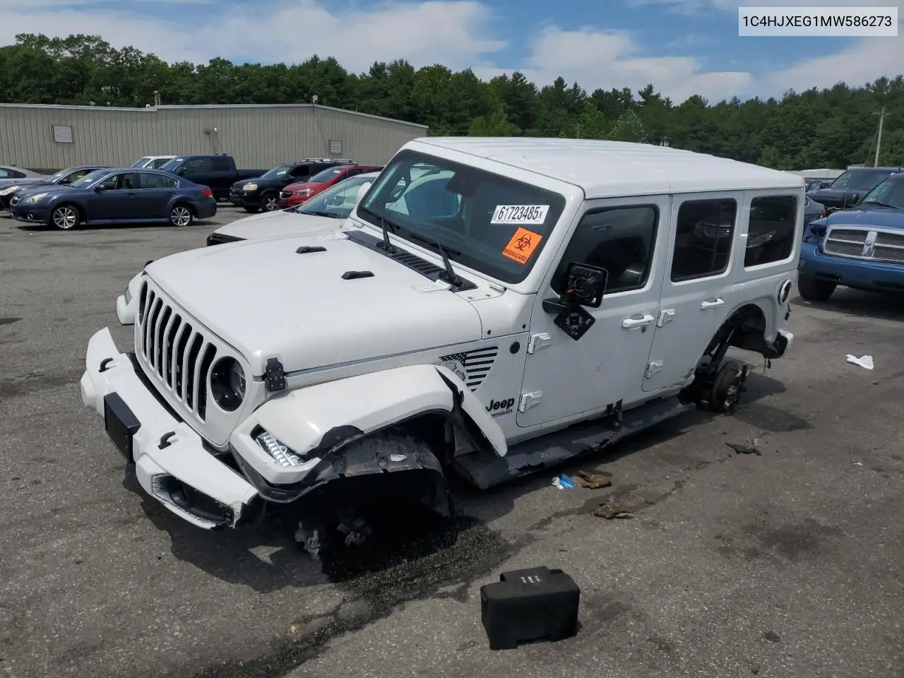 2021 Jeep Wrangler Unlimited Sahara VIN: 1C4HJXEG1MW586273 Lot: 61723485