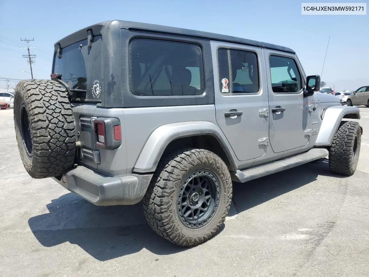 2021 Jeep Wrangler Unlimited Sahara VIN: 1C4HJXEN3MW592171 Lot: 62216705