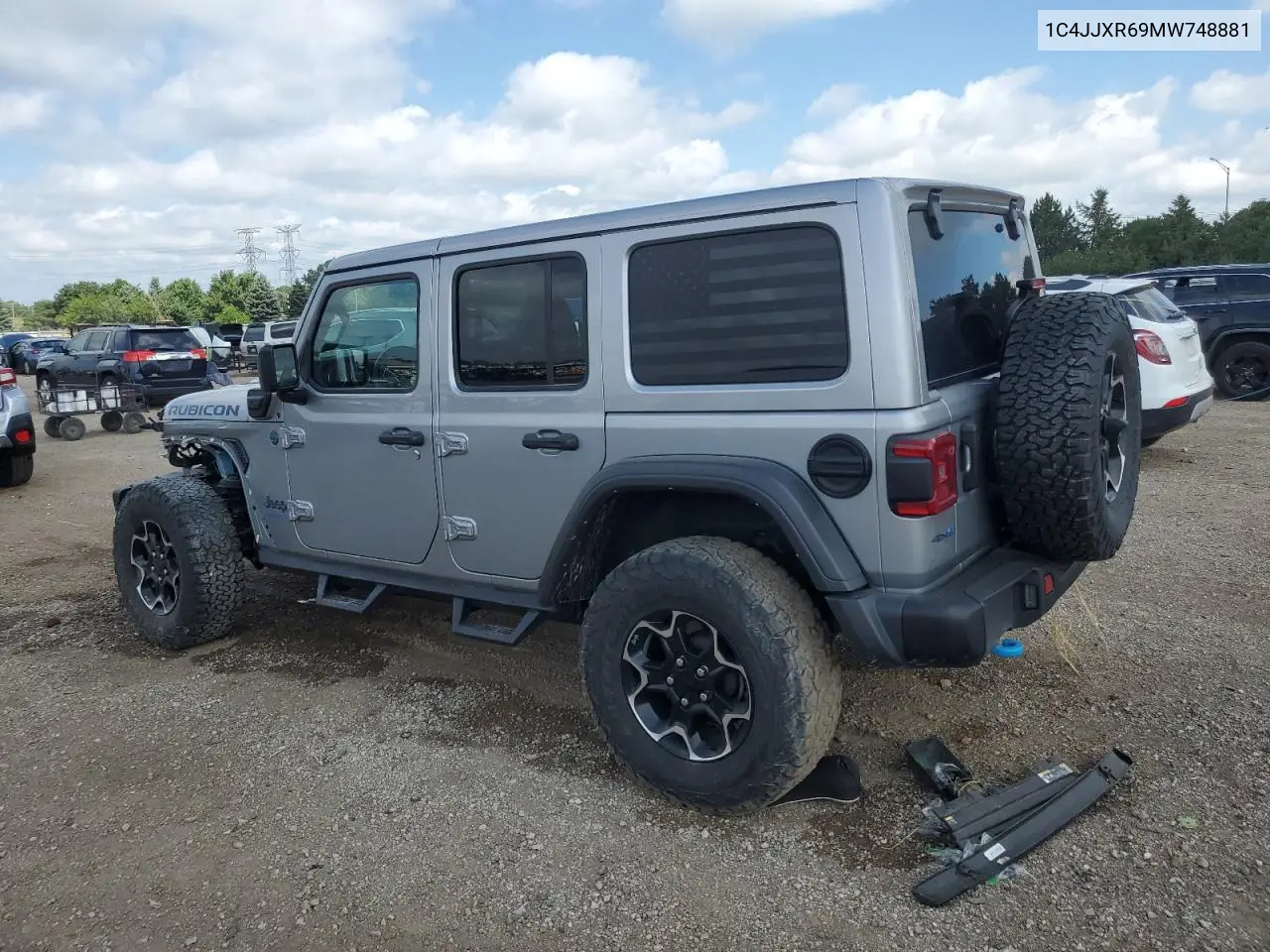 2021 Jeep Wrangler Unlimited Rubicon 4Xe VIN: 1C4JJXR69MW748881 Lot: 62332915