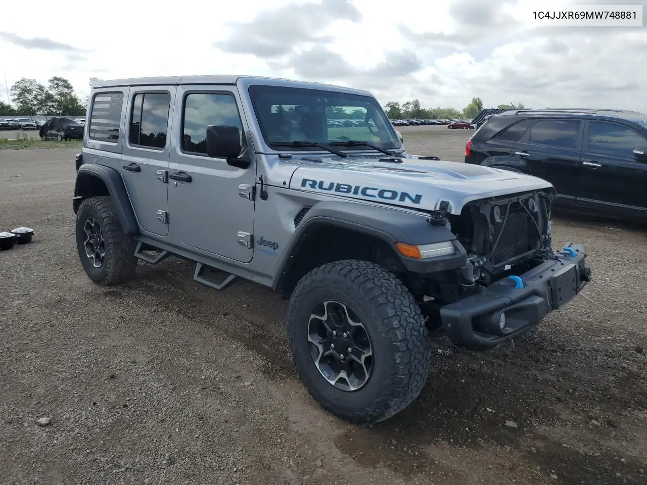 2021 Jeep Wrangler Unlimited Rubicon 4Xe VIN: 1C4JJXR69MW748881 Lot: 62332915