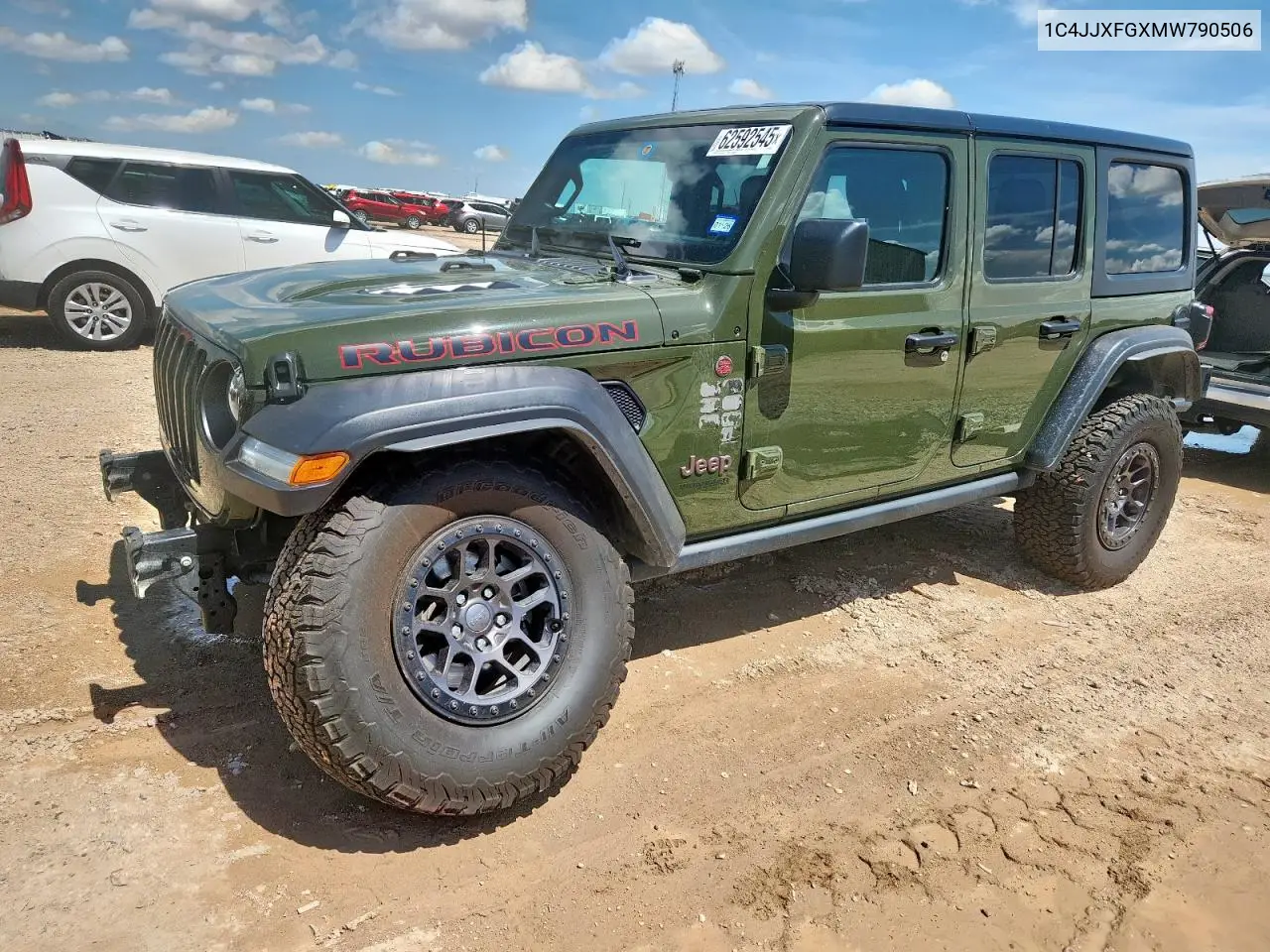 2021 Jeep Wrangler Unlimited Rubicon VIN: 1C4JJXFGXMW790506 Lot: 62592545