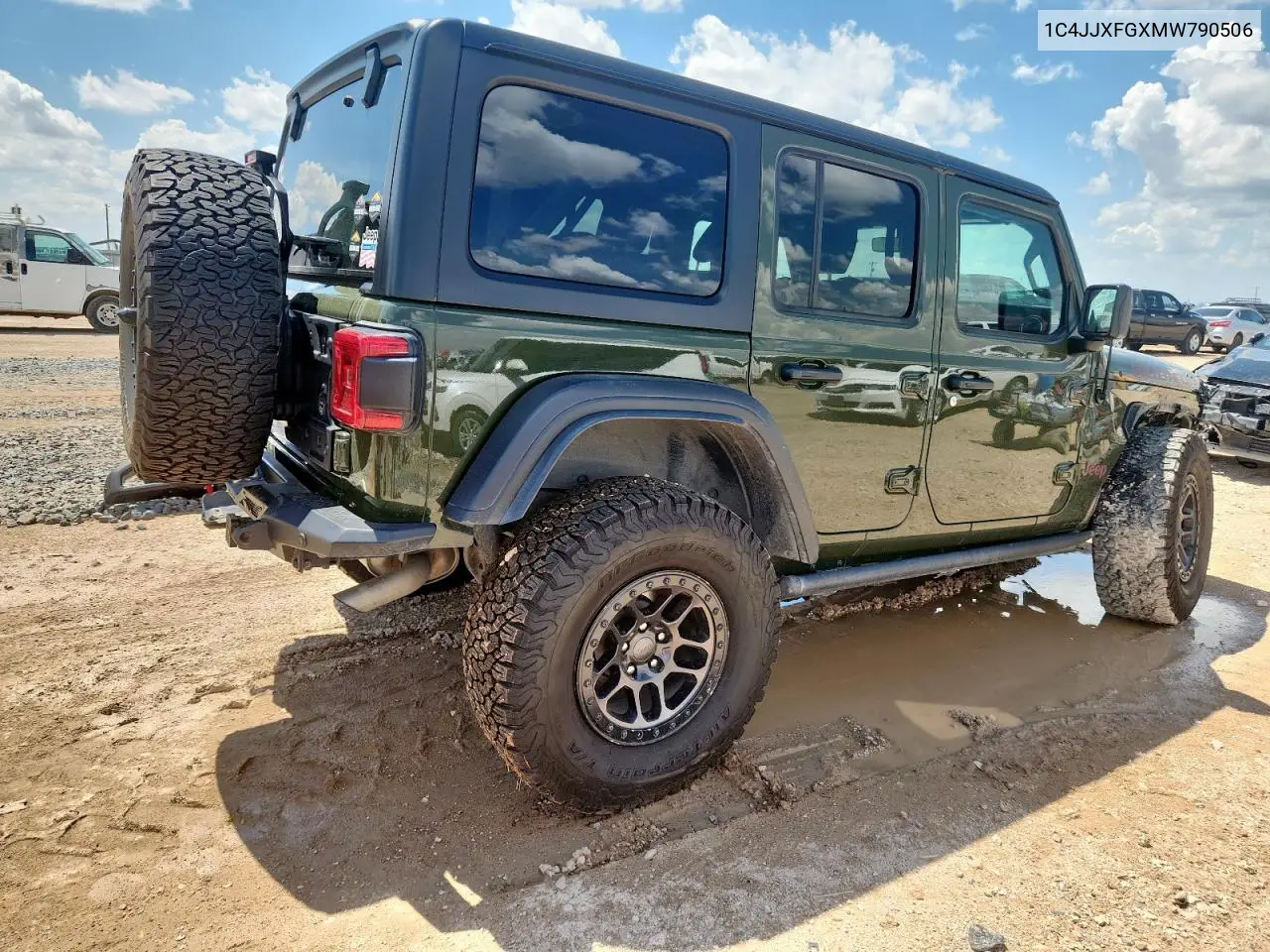 2021 Jeep Wrangler Unlimited Rubicon VIN: 1C4JJXFGXMW790506 Lot: 62592545