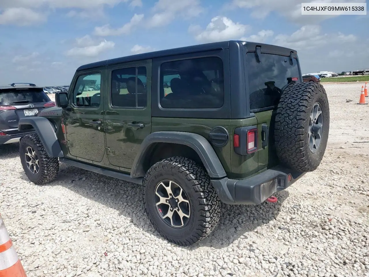 2021 Jeep Wrangler Unlimited Rubicon VIN: 1C4HJXFG9MW615338 Lot: 62686925