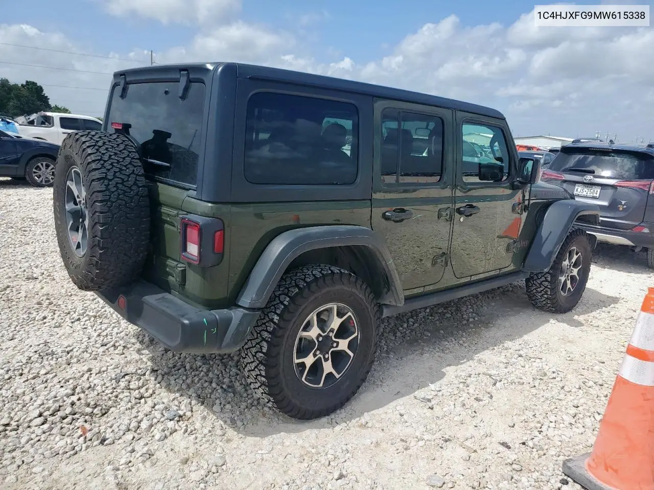 2021 Jeep Wrangler Unlimited Rubicon VIN: 1C4HJXFG9MW615338 Lot: 62686925