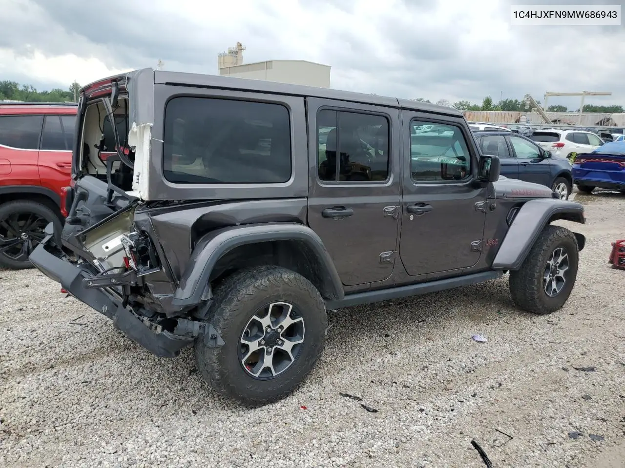 2021 Jeep Wrangler Unlimited Rubicon VIN: 1C4HJXFN9MW686943 Lot: 62765155