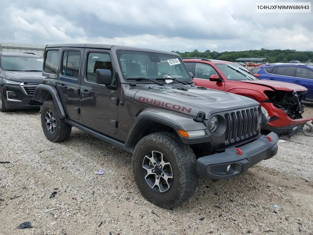 2021 Jeep Wrangler Unlimited Rubicon VIN: 1C4HJXFN9MW686943 Lot: 62765155
