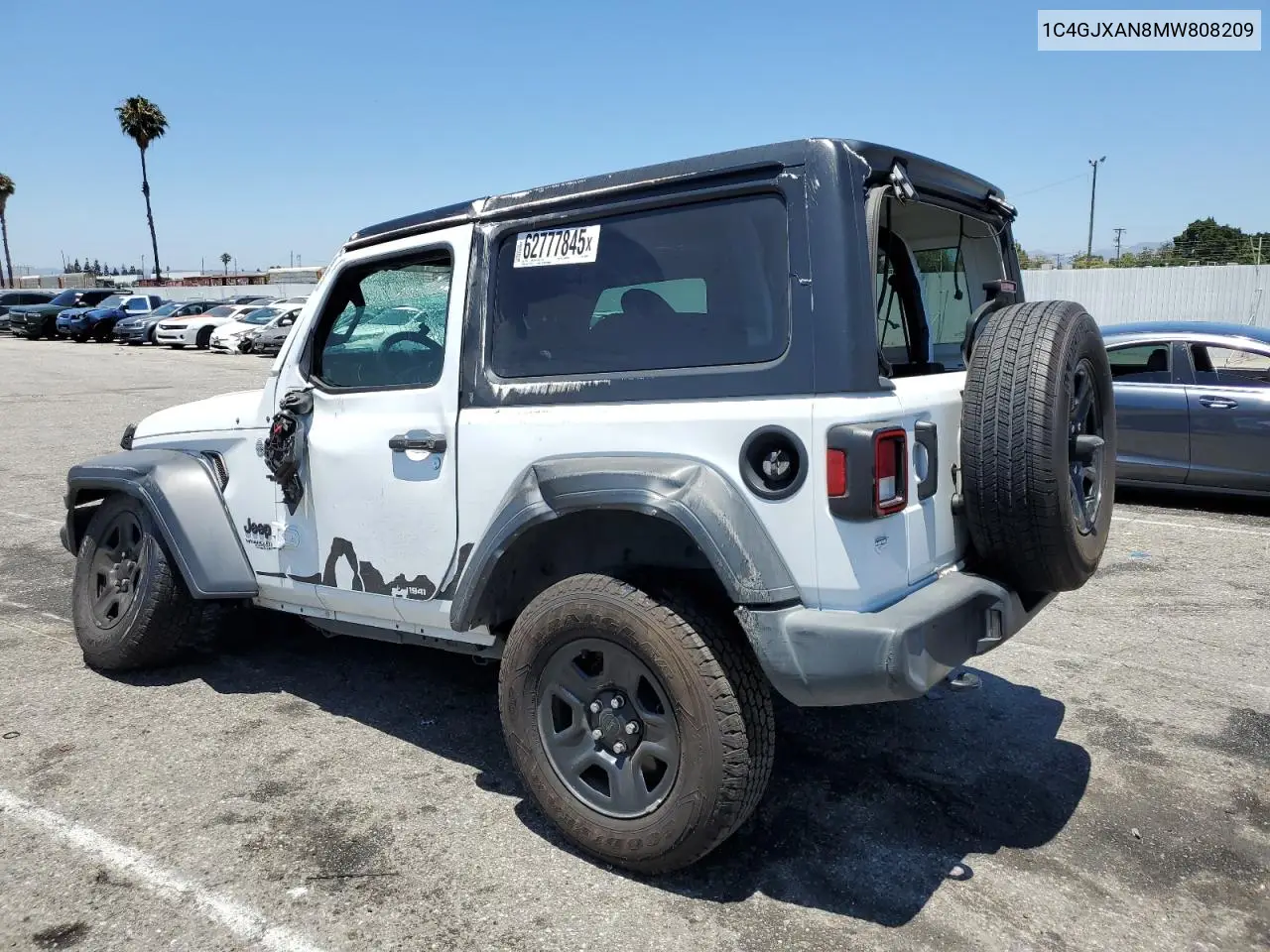 2021 Jeep Wrangler Sport VIN: 1C4GJXAN8MW808209 Lot: 62777845