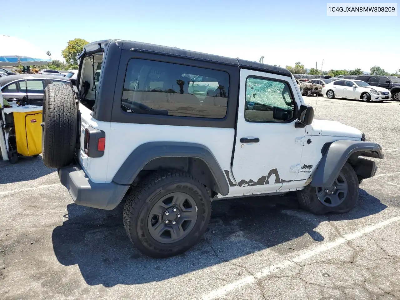 2021 Jeep Wrangler Sport VIN: 1C4GJXAN8MW808209 Lot: 62777845