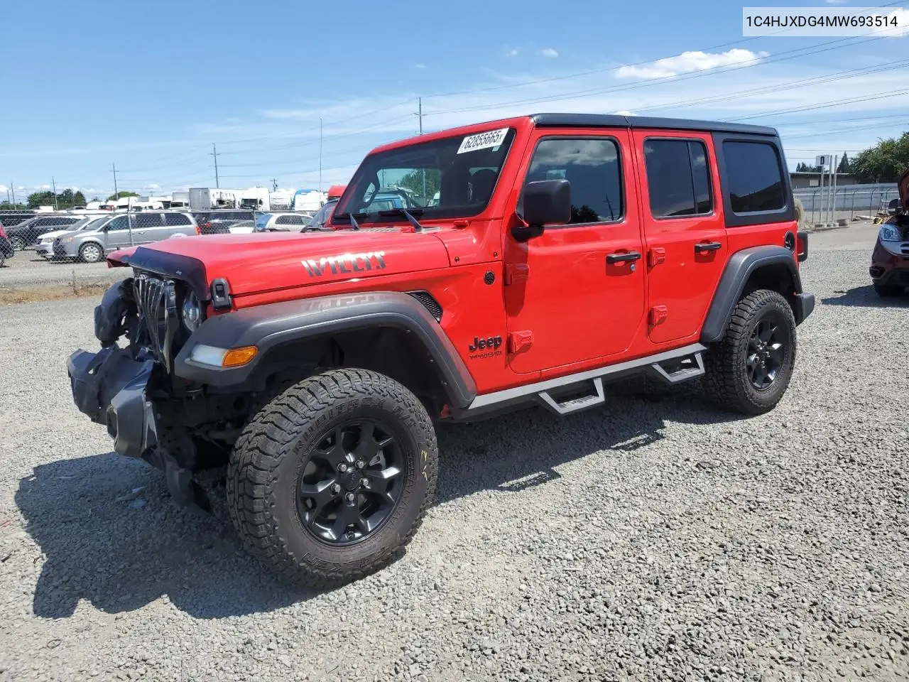 2021 Jeep Wrangler Unlimited Sport VIN: 1C4HJXDG4MW693514 Lot: 62855665