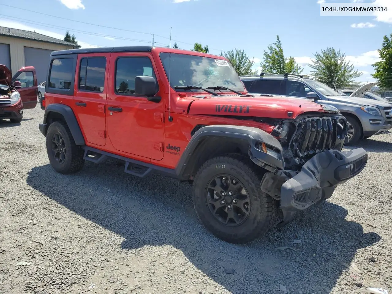 2021 Jeep Wrangler Unlimited Sport VIN: 1C4HJXDG4MW693514 Lot: 62855665