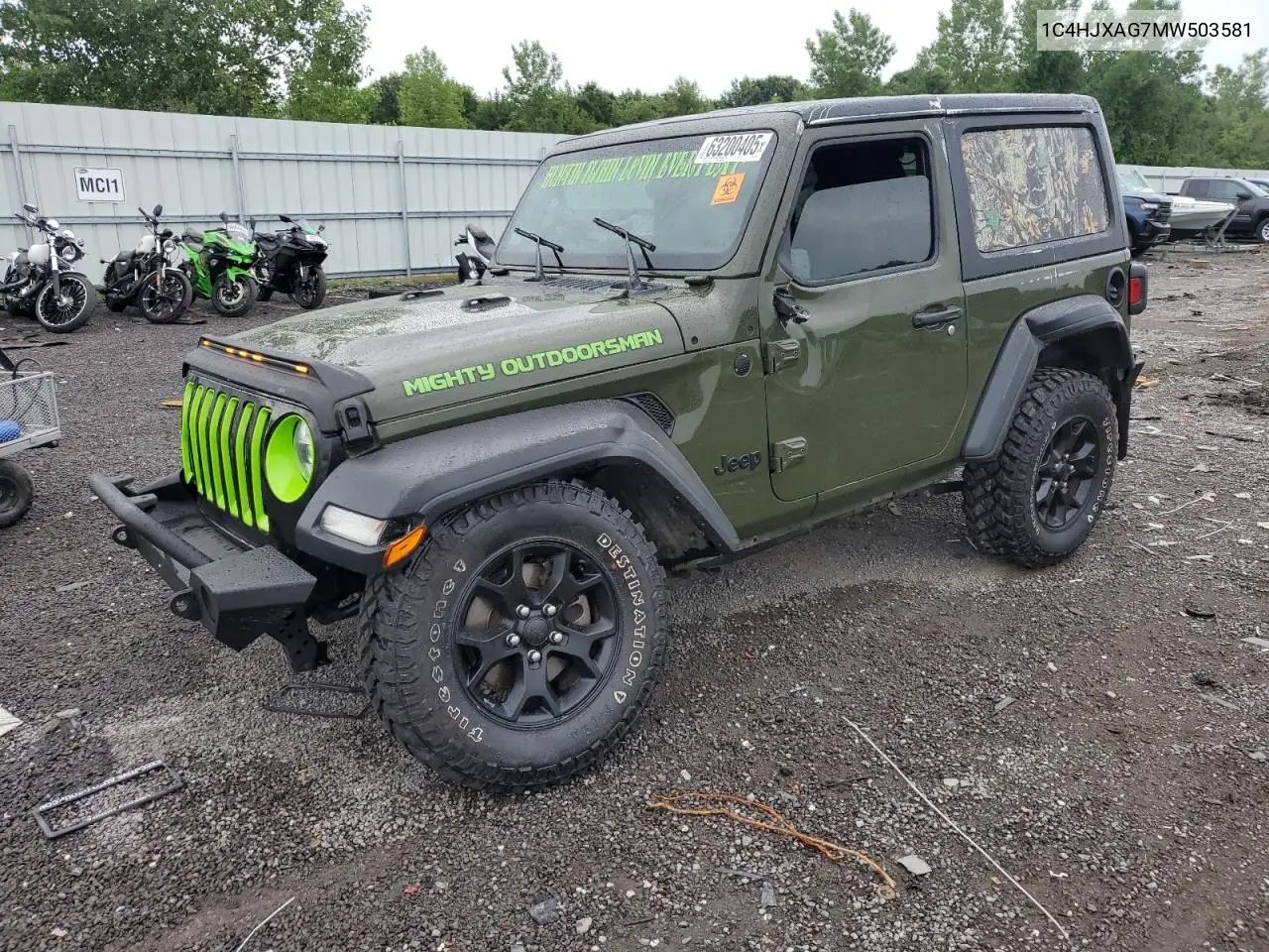 2021 Jeep Wrangler Sport VIN: 1C4HJXAG7MW503581 Lot: 63200405